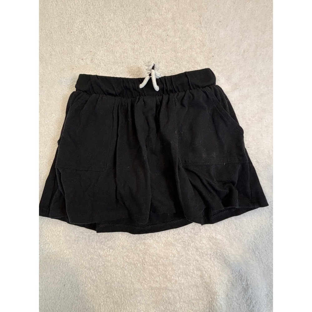 Cat &‎ Jack Girls Black Skort Size S 6/7 Elastic Waist Jersey Knit Active Skirt